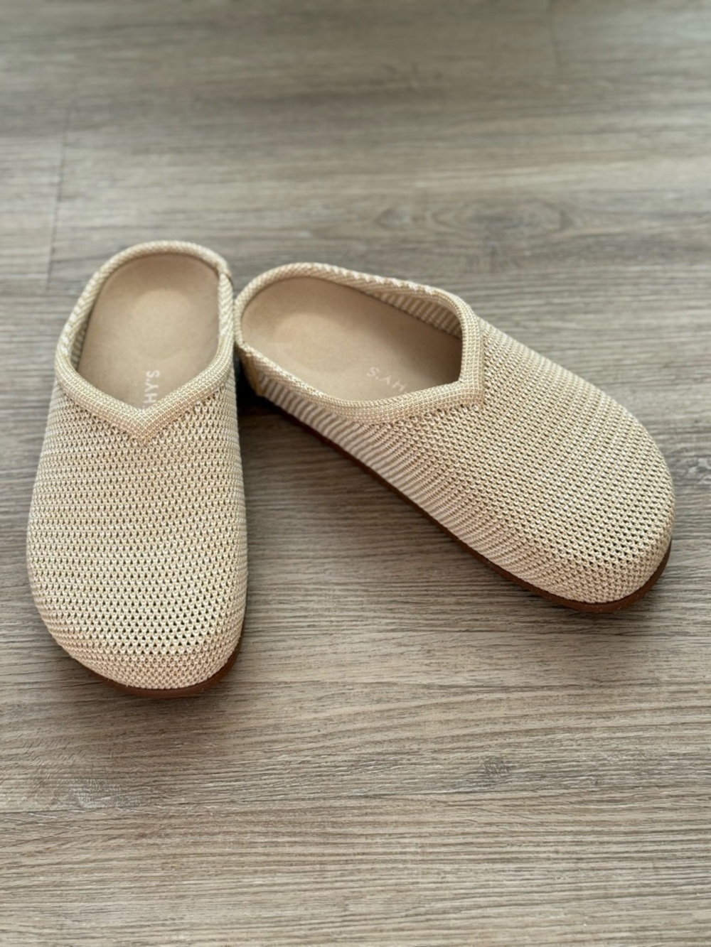 Rothy's Hemp Casual Clog Slip On Comfort Shoes Pelican Raffia Knit Washable Sz 7 - Picture 9 of 12